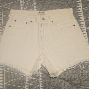 Agolde White Parker Long Shorts